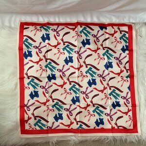 VERA BRADLEY Rows of Bows Square Scarf in Pink/Red